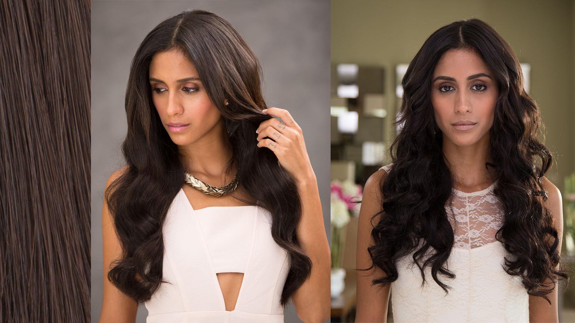 Euronext EARLY HOLIDAY SALE COUPON- EURONEXT Clip in hair extensions, 100% Remy human hair, 14 inches, Straight, Curly, #2 Espresso