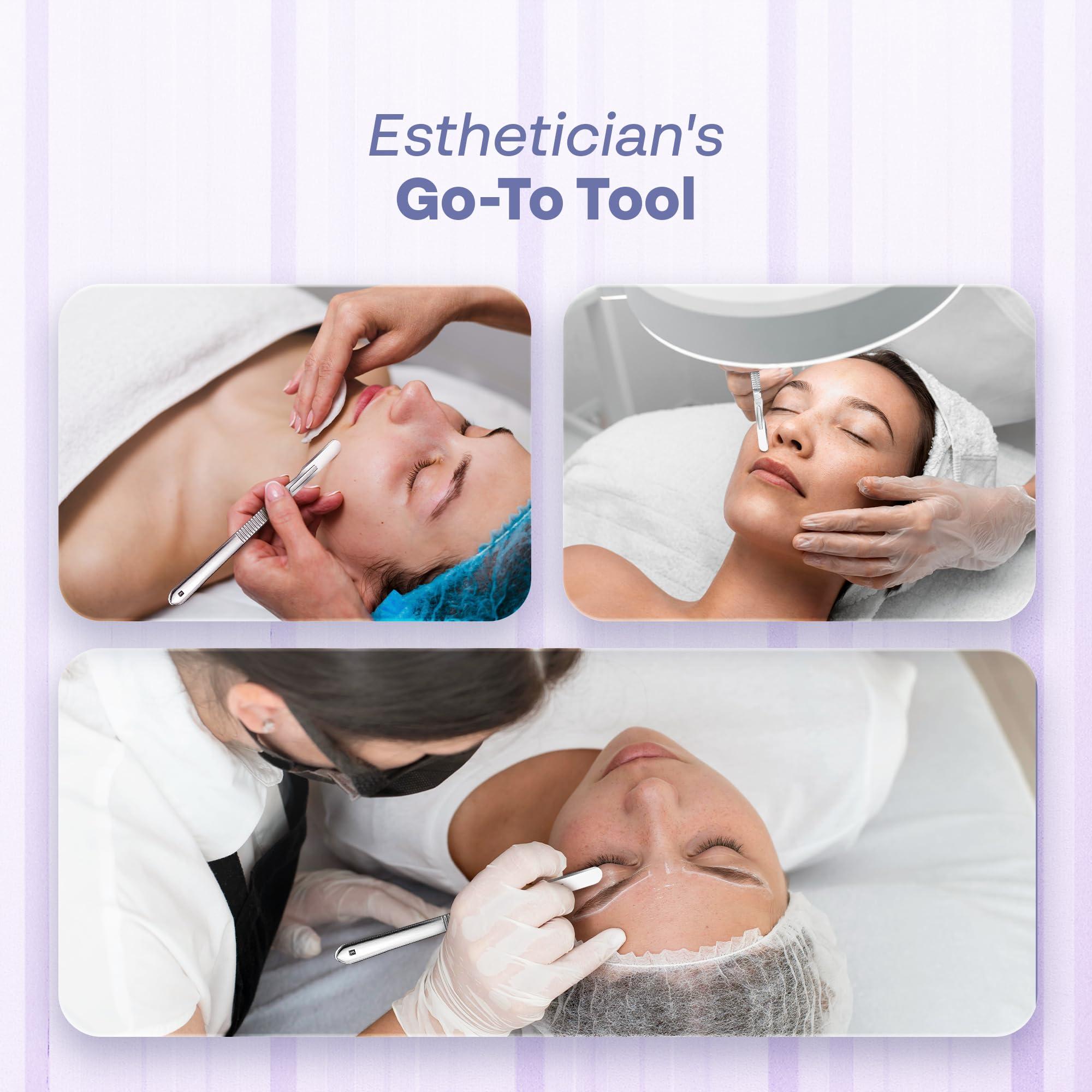 MyMed Dermaplaning Oil & Stainless Steel 10R Blades Dermaplaning 10R Pack of 200 Dermaplaning Blades 10r,+ Dermaplane Oil for Smooth Razor Glide, with Squalene & Vitamin E, Face Oil for Dermaplaning Oil