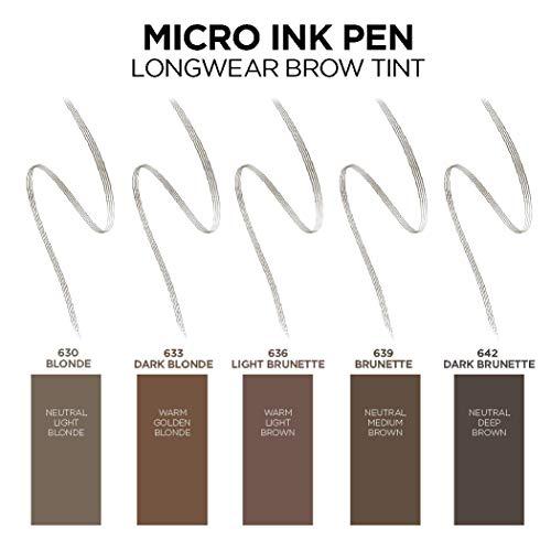 L'Oréal Paris L'Oreal Paris Micro Ink Pen by Brow Stylist, Longwear Brow Tint, Hair-Like Effect, Up to 48HR Wear, Precision Comb Tip, Brunette, 0.033 fl; oz.