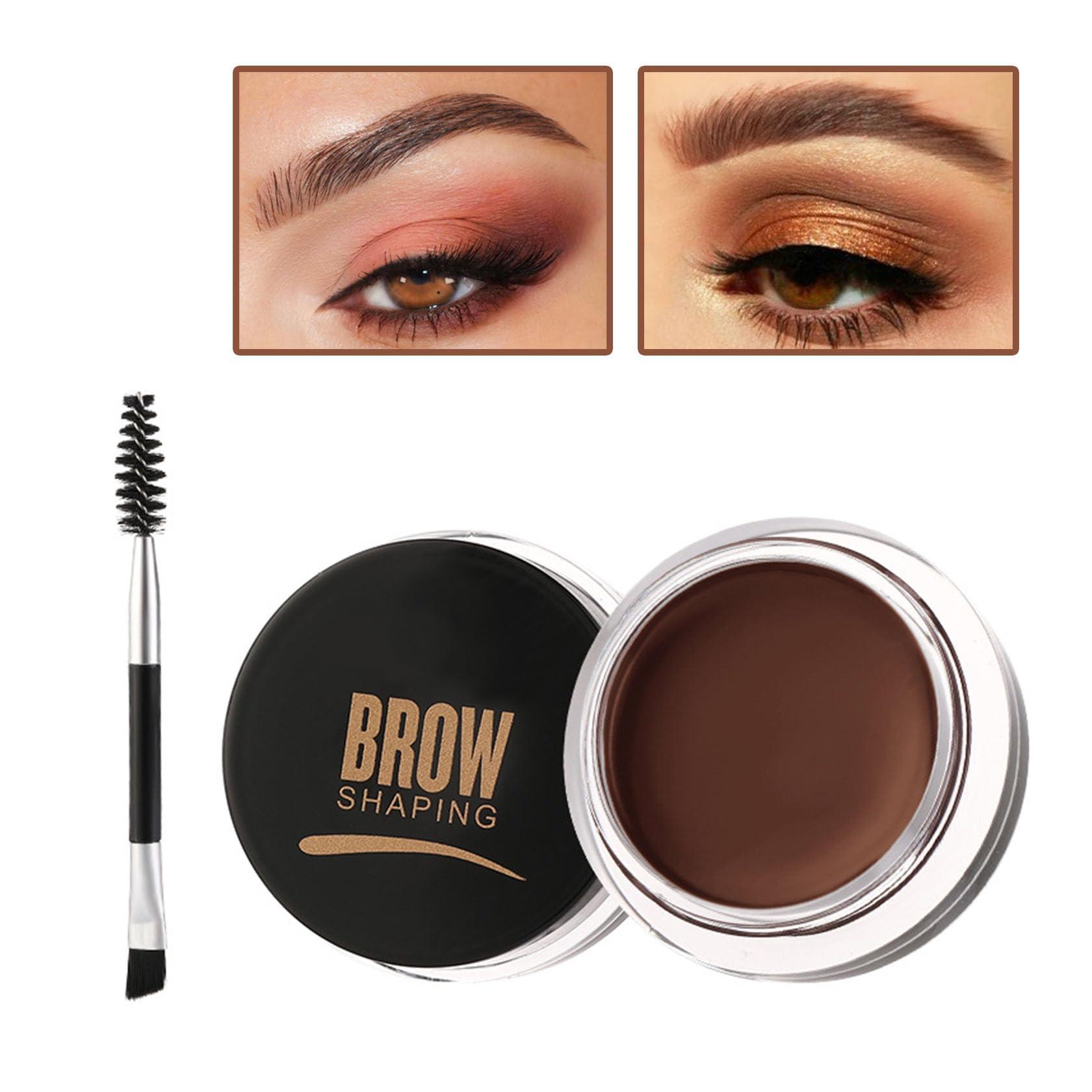 IONSGAKO Eyebrow Pomade Brow Gel Pomade,Long Lasting Waterproof and Enhancers Eyebrow Soft Smooth,Eyebrow Makeup Gel with Eyebrow Brush for Girls and Women-Brown