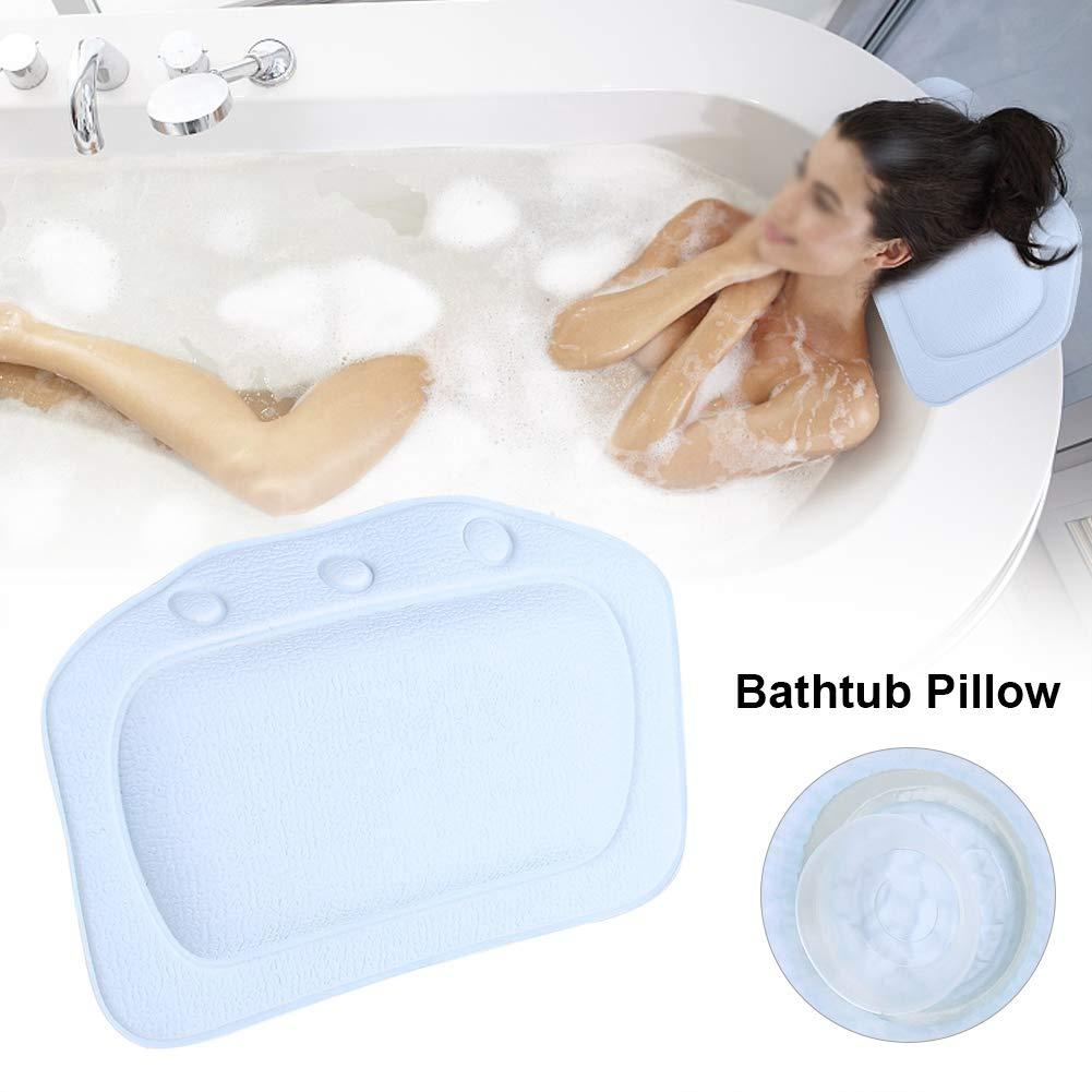 Alvinlite Alvinlite Bathtub Pillow, Soft Foam Padded Spa Bath Pillow Tub Headrest Neck Back Shoulder Support Cushion #01 (Blue)
