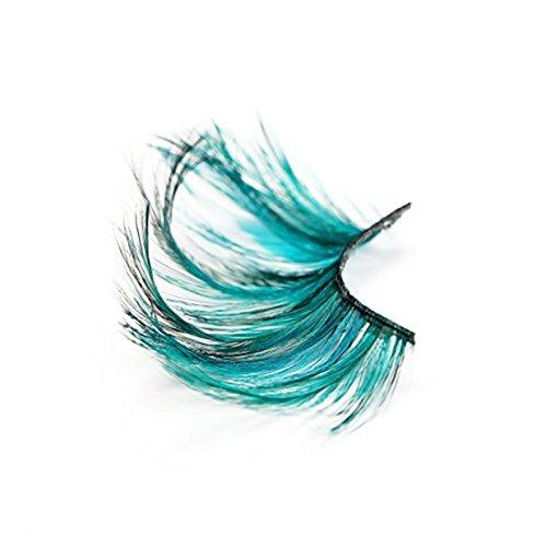AnHua AnHua 1 Pair Long Feather False Fake Eyelashes Eye Lashes Halloween Fancy Dress Party Cosplay (Blue)