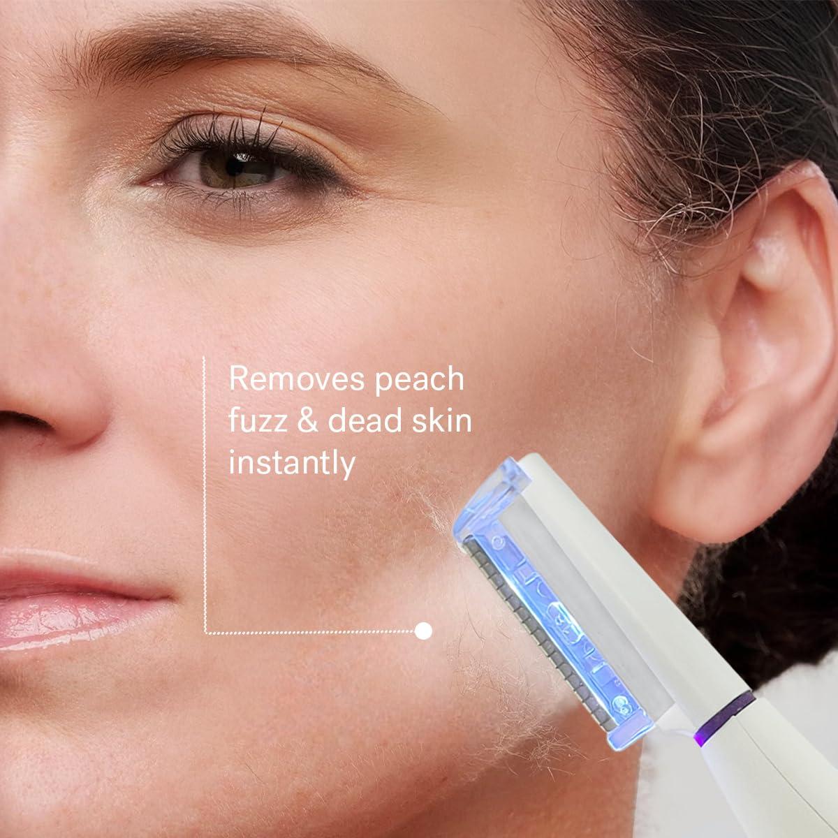 MICHAEL TODD Michael Todd Beauty - Sonicsmooth Pro+ Dermaplaning System with LED Light - 2 in 1 Women\'s Face Exfoliation & Peach Fuzz Hair Remover - 16 Dermaplaning Blades & 2 Microsmooth Microdermabrasion Tips