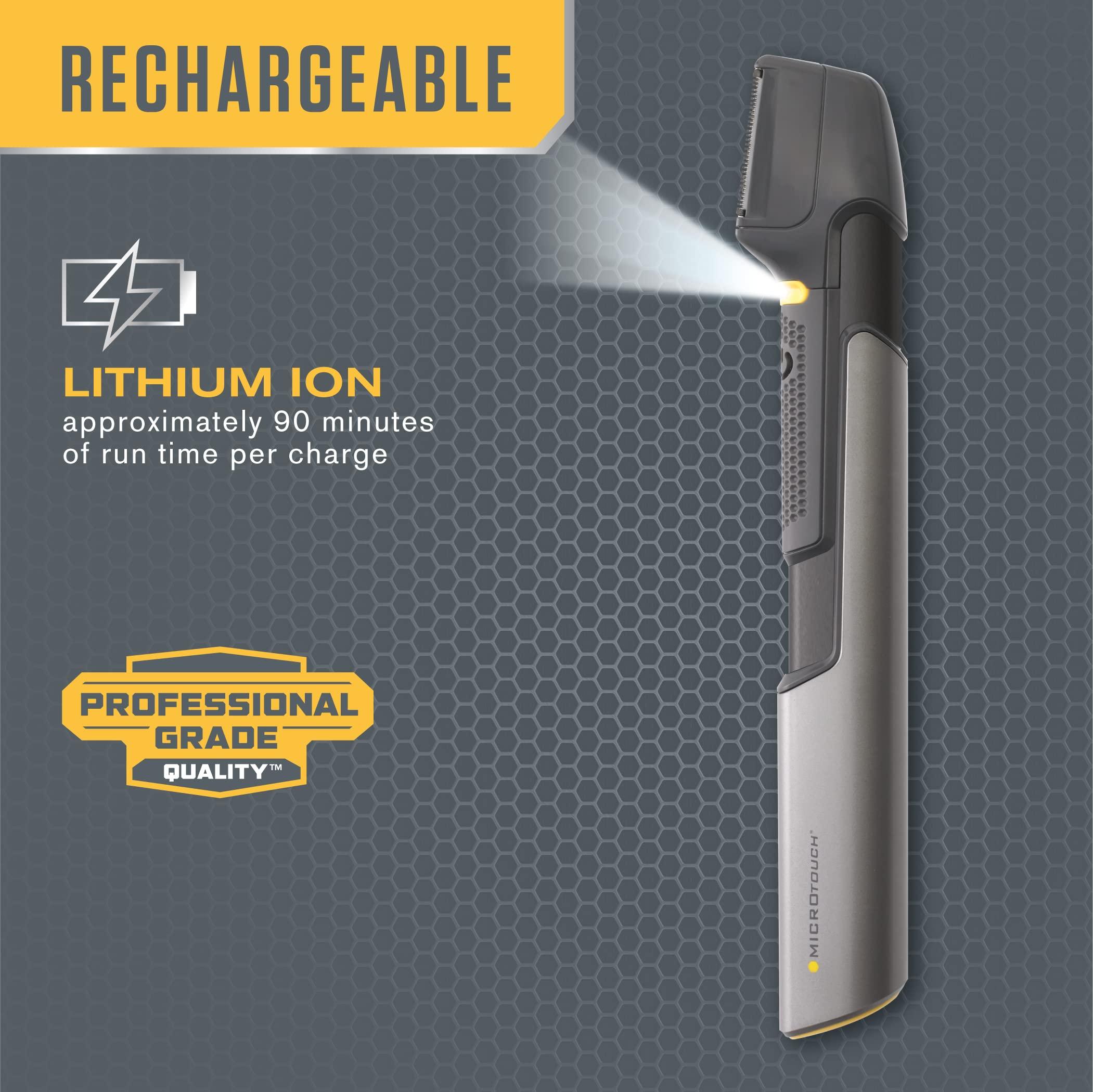 Micro Touch Micro Touch Titanium Trim PRO, Rechargeable Lighted Hair Cutting Tool and Body Groomer, Black