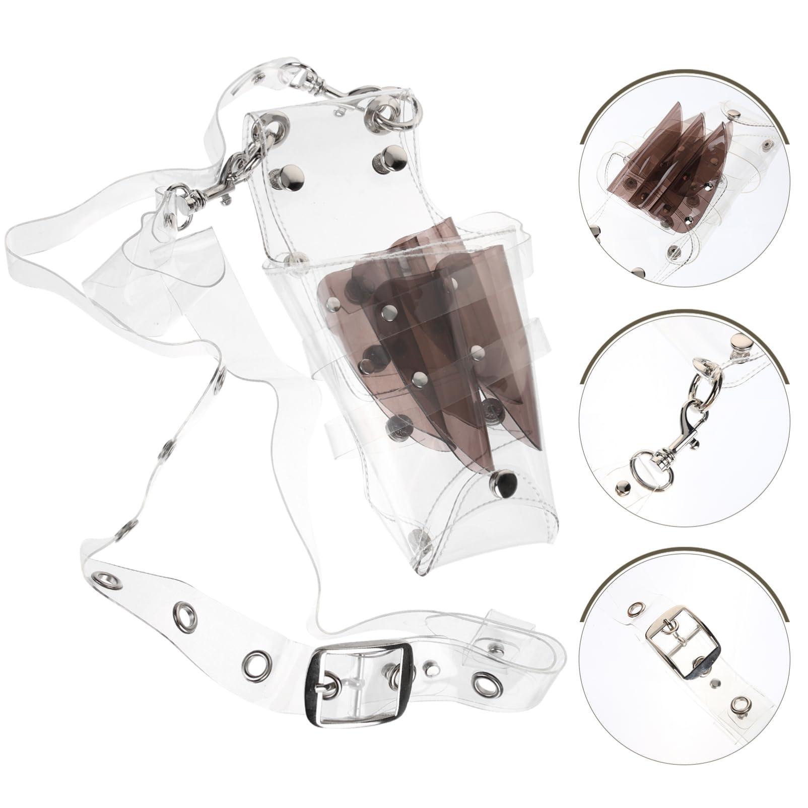 Angoily Angoily Hair Styling Waist Bag for Hairdressers Barber Tool Waist Pouch Scissor Storage Barber Scissor Bag Tea Color