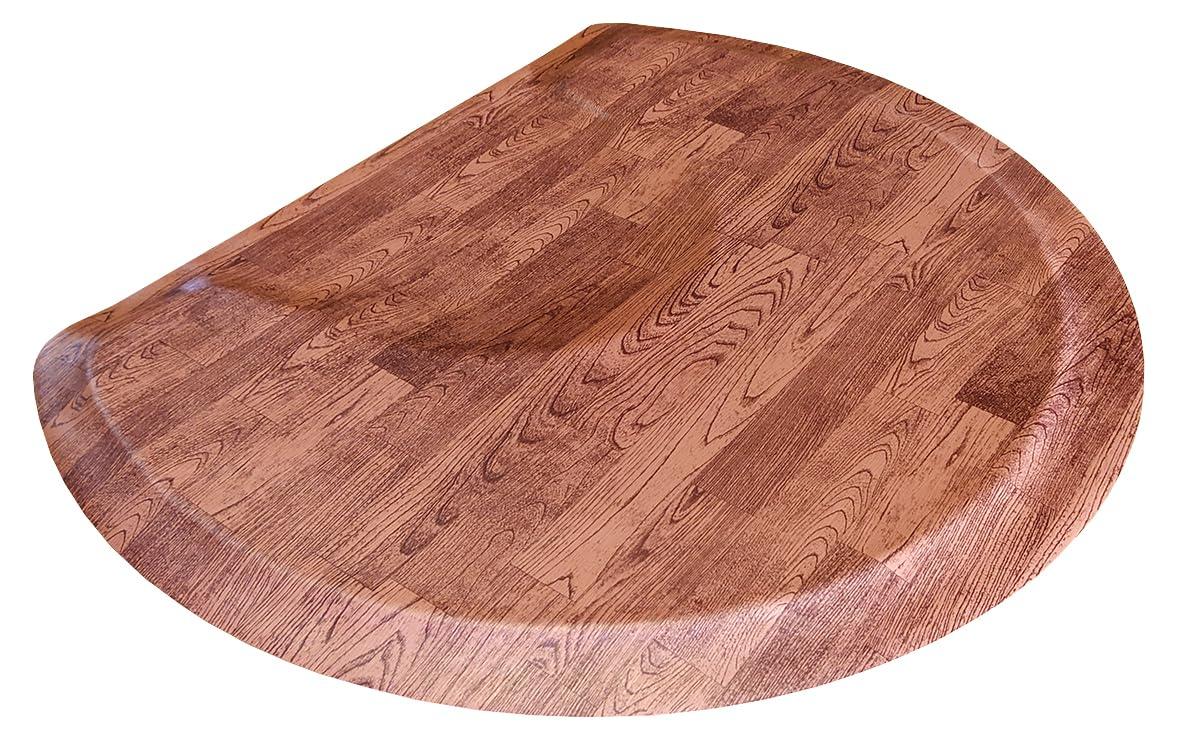 Rhino Mats Softwoods, Semi-Circle 4\' x 5\' x 7/8\" Thick, Oak, Salon and Barber Mat, Anti Fatigue Salon Chair Mat