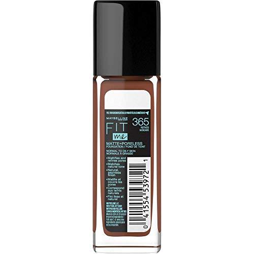 Maybelline New York Maybelline Fit Me Matte + Poreless Liquid Foundation Makeup, Nutmeg, 1 fl; oz; Oil-Free Foundation (Pack of 3)