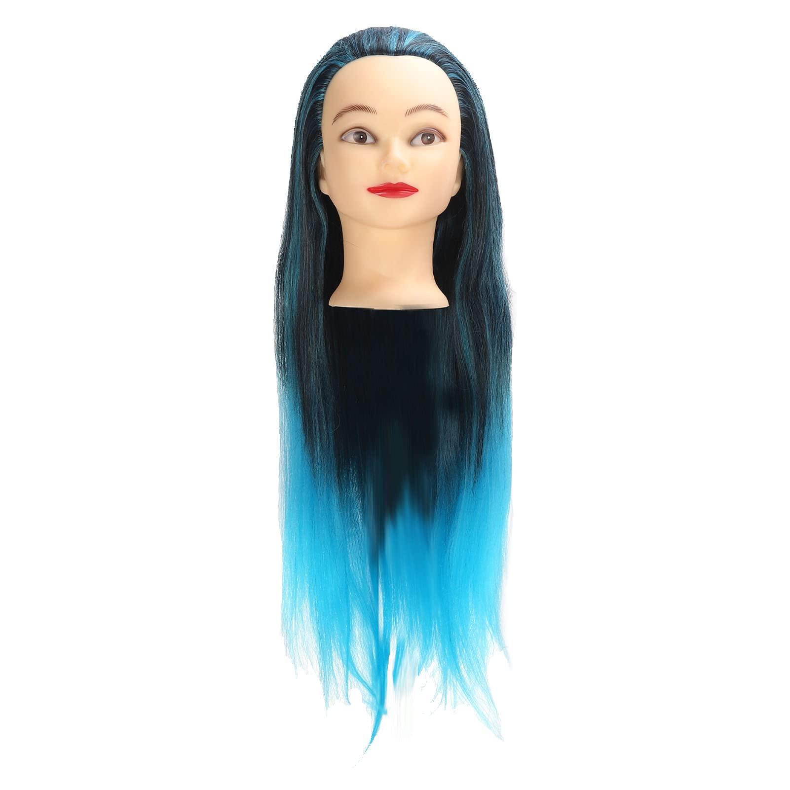 TITA-DONG Hair Mannequin Head, Hair Styling Training Head, Hair Styling Practice Head, Manikin Cosmetology Doll Head, Colorful Hair Braiding Practice Hairdressing Mannequin Head for Salon