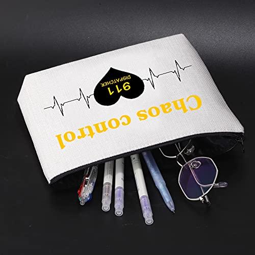 JNIAP JNIAP 911 Dispatch Makeup Bag Chaos Control 911 Dispatch Cosmetic Travel Bag 911 Operator Dispatcher Gift(911 Dispatch Bag)