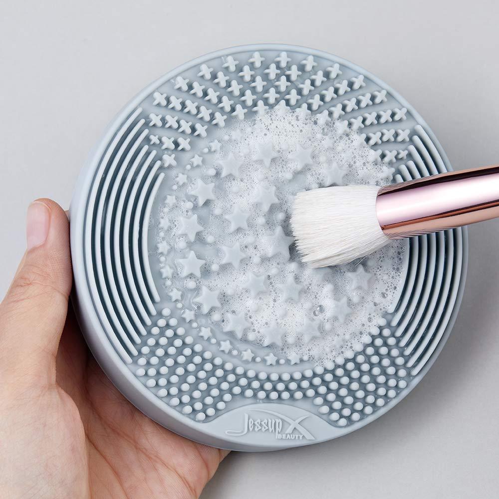 Jessup Jessup Pink 2pcs Makeup Brushes T497 with Brush Cleaning Mat A005