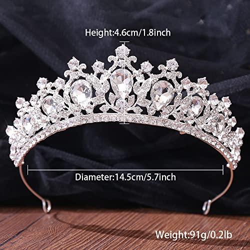 FASNAHOK FASNAHOK Birthday Tiaras and Crowns for Women Sweet 16 Crown Bridal Tiaras for Wedding Crystal Princess Headpieces Prom Queen Hair Accessories Blue