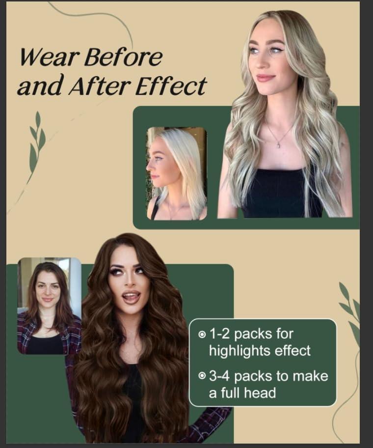 Ugeat Ugeat Micro Beads Hair Extensions Golden Brown Highlights Bleach Blonde Micro Loop Hair Extensions Bleach Blonde Micro Rings Hair Extensions Straight Human Cold Fusion Hair Extensions 50s 50g 24 Inch