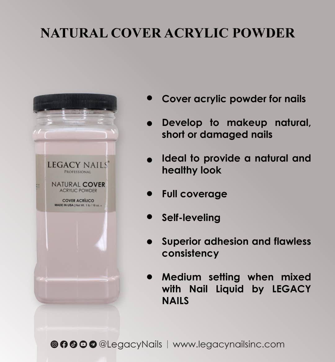 LEGACY NAILS Legacy Nails Professional Cover Acrylic Powder - Create Beautiful French Nail Art & Extensions - 1 Lb (NATURAL)