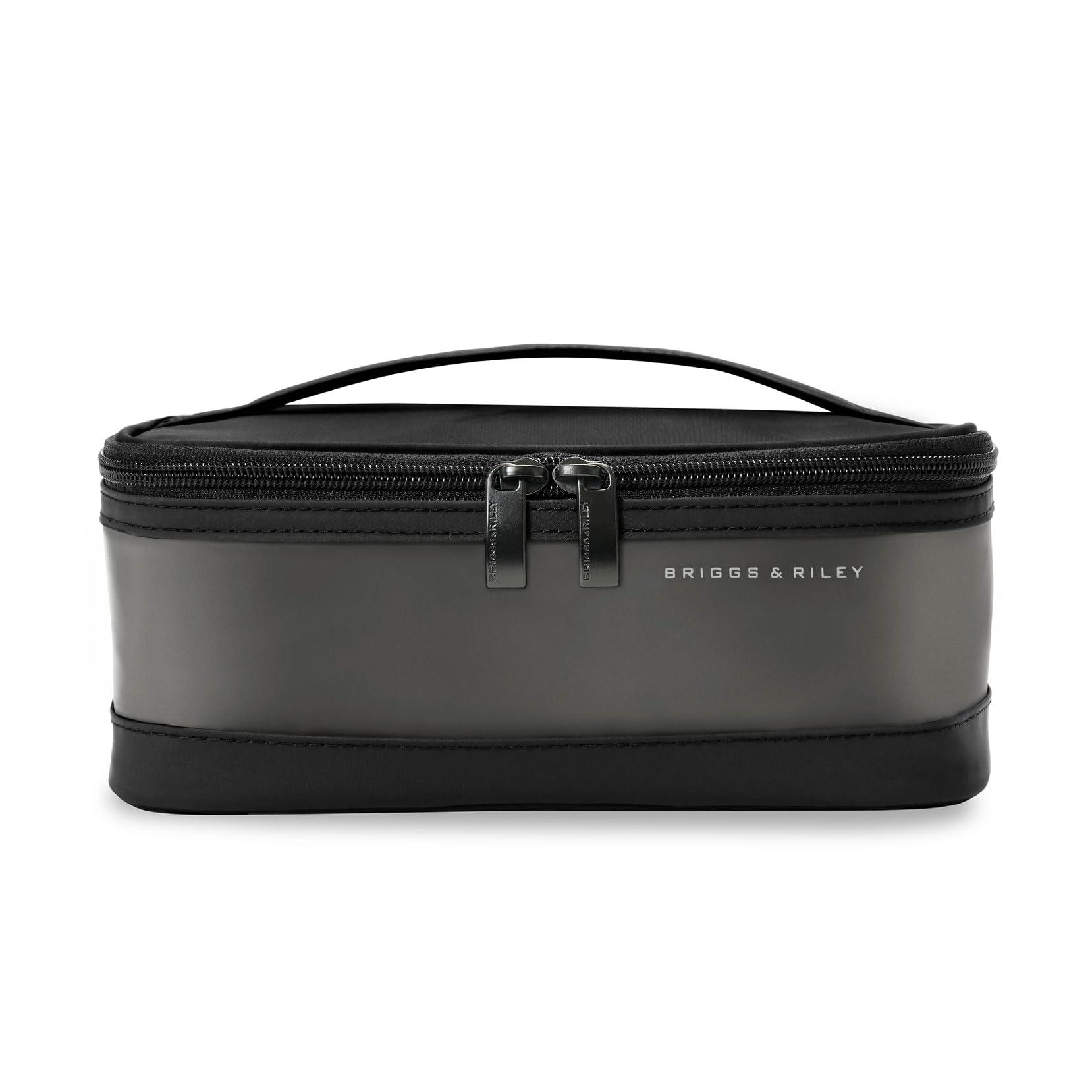 Briggs & Riley Briggs & Riley Translucent Case - Toiletry Bag for Women & Men, Organizer for Bathroom Accessories, Makeup, & Skincare, Dopp Kit for Vacation - Travel Essentials, Black