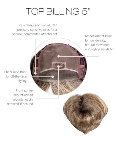 Hair u wear Raquel Welch Top Billing 5 Inch Top-Of-The-Head Hairpiece by Hairuwear, RL14/25 Honey Ginger