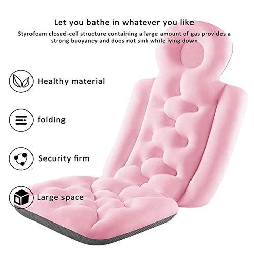 EEUK Tub Cushion Adult for Butt, Per Vasca Da Bagno E Spa Per Testa, Schiena, Spalle E Collo, Adatto Per Vasche Da Bagno, Vasche Idromassaggio E Spa (93 X 40 cm) Pink