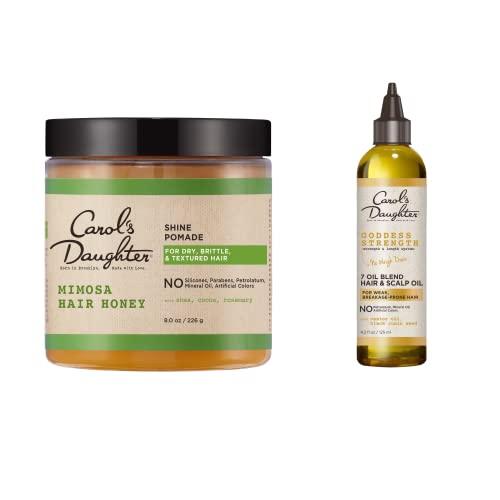 Carol's Daughter Carol\'s Daughter Hair Treatment Bundle - Mimosa Hair Honey Shine Pomade and Goddess Strength 7 Oil Blend Strengthening for 2A to 4C Hair with Shea Butter and Castor Oil