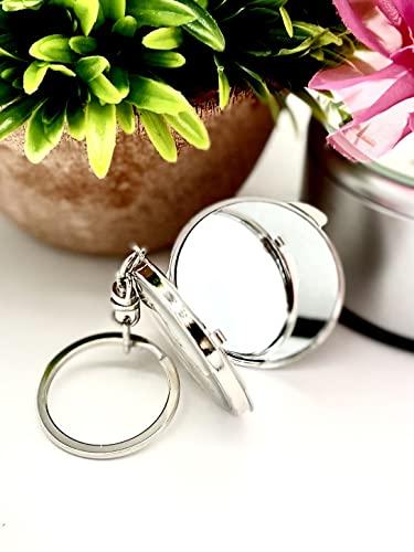 YRP YRP 12X Quinceanera Gold Compact Mirror Keychain Recuerdos de Sweet 15 Princess Party Favor