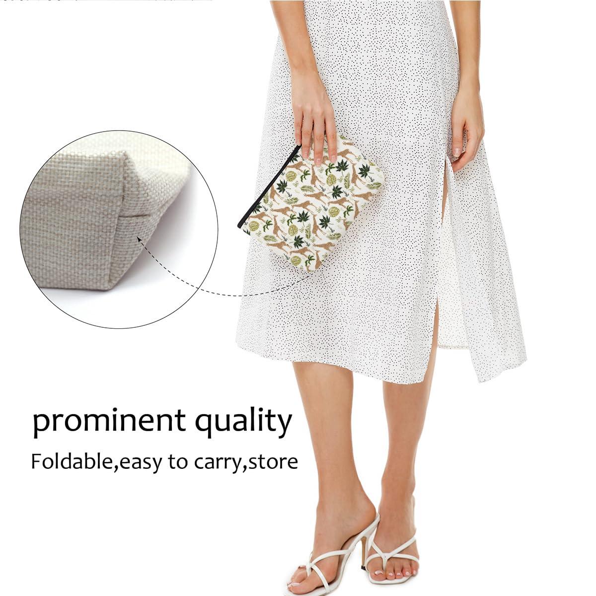 Blue Leaves Cute Giraffe Makeup Bag Giraffe Gifts Giraffe Lovers Gifts Rainforest Travel Accessories Bag Mothers Day Christmas Birthday Gift Ideas for Women Animal Lovers Friends Mother Sister Appreciate Gifts