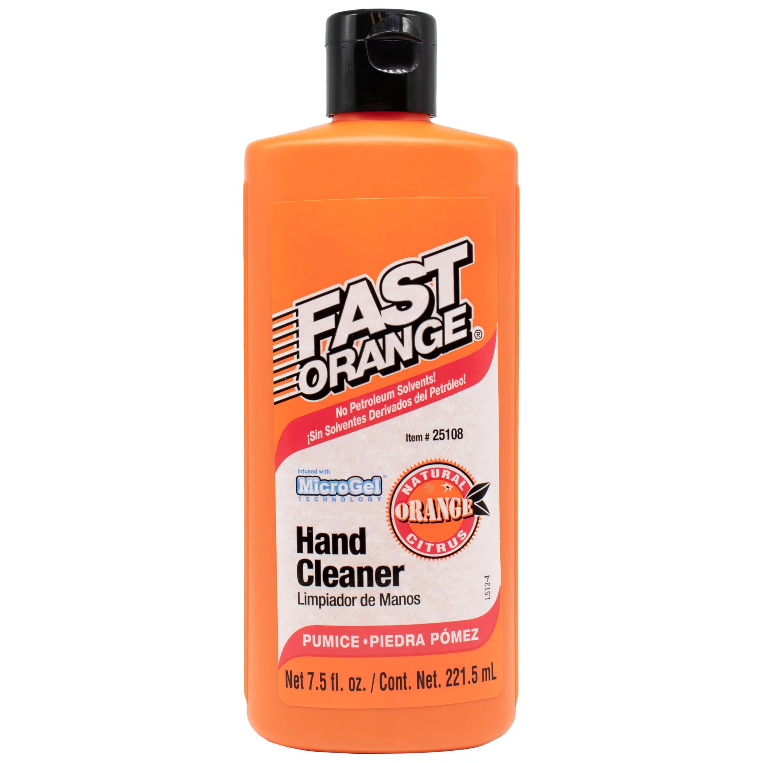 Fast Orange Fast Orange 25108 Pumice Lotion, Heavy Duty Hand Cleaner, Natural Citrus Scent, Waterless Cleaner For Mechanics, Strong Grease Fighter, 7.5 oz