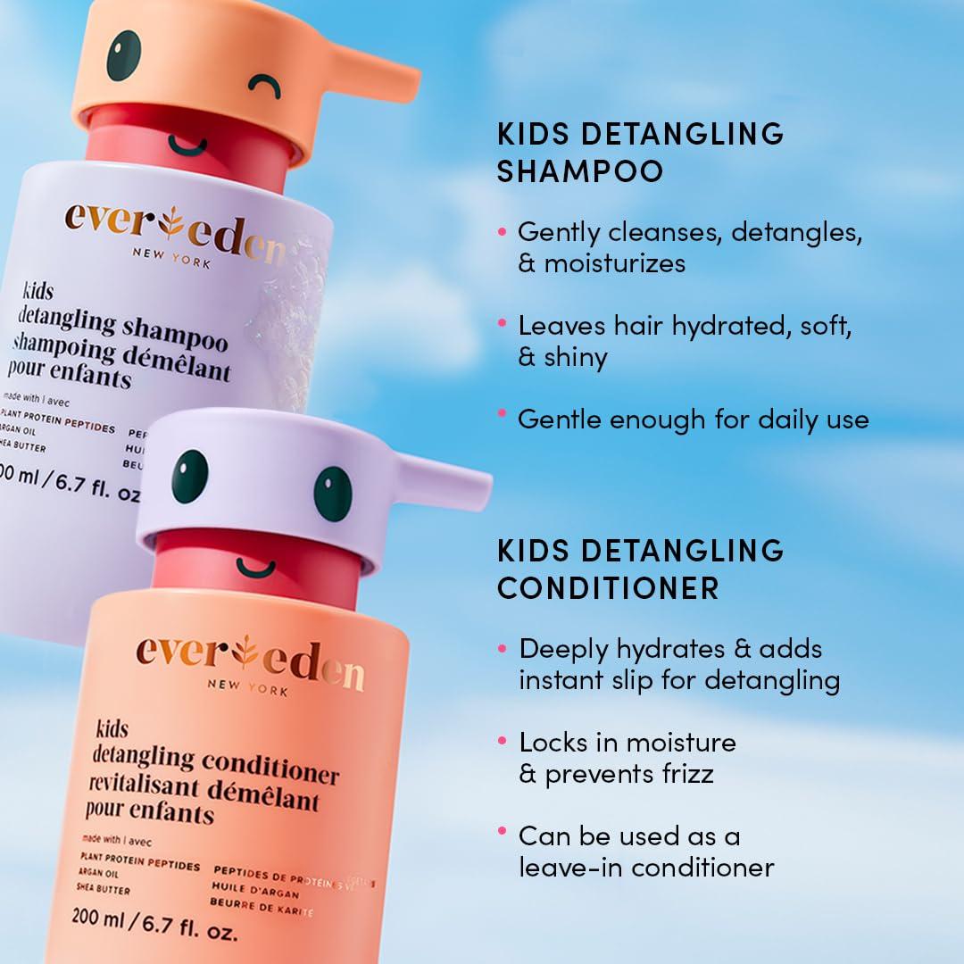 Evereden Evereden Kids Routine Bundle & Non-Toxic Lip Gloss - Happy Hair Duo Detangling Kids Shampoo and Conditioner + Happy Face Duo Face Wash for Kids and Multi-Vitamin Kids Face Cream + Tinted Lip Gloss
