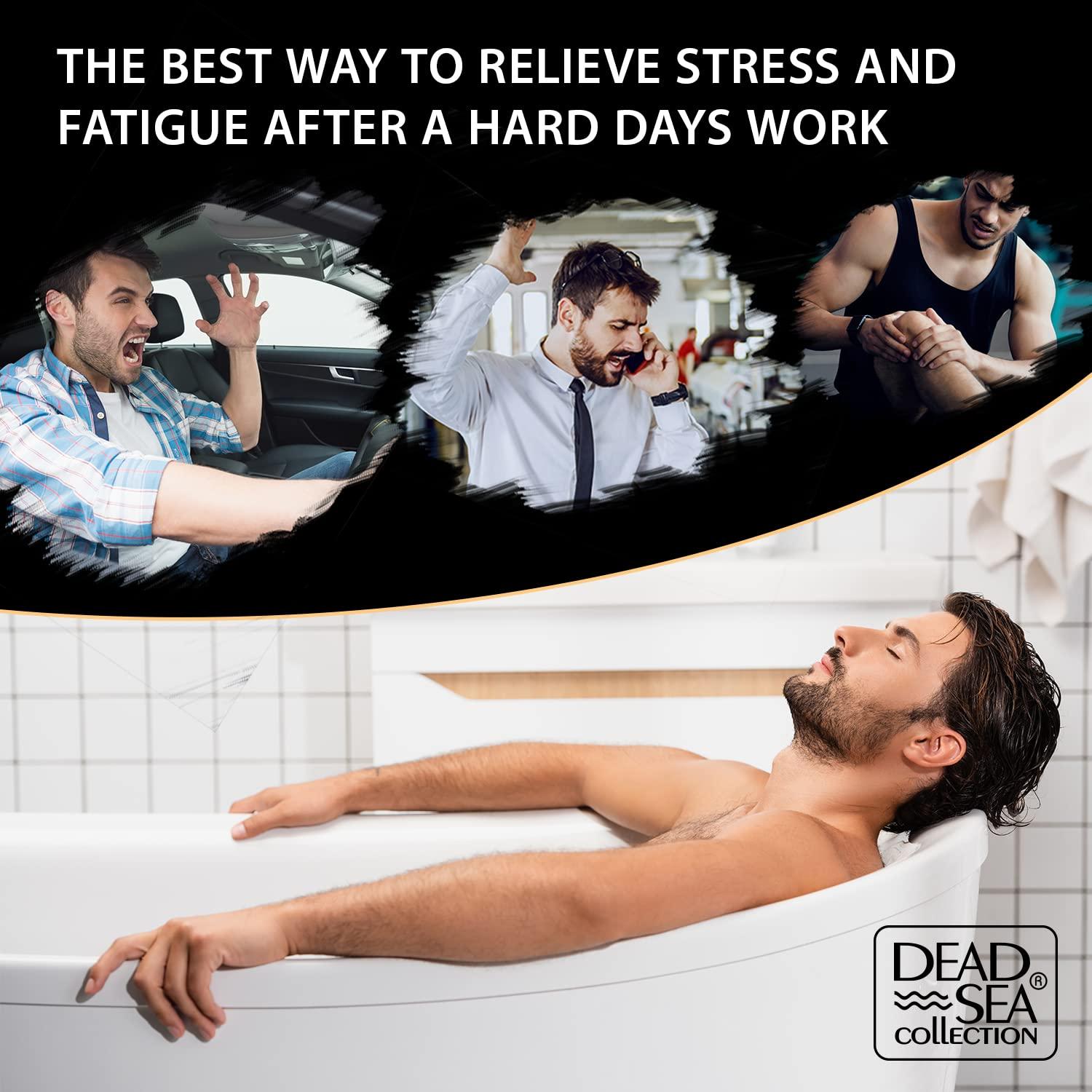 Dead Sea Collection Dead Sea Collection Bath Salts for Men - Muscle Recovery Bath Soak - TOP 10 Active Mens Pure Sea Salt for Soothing and Relaxing - 37 oz