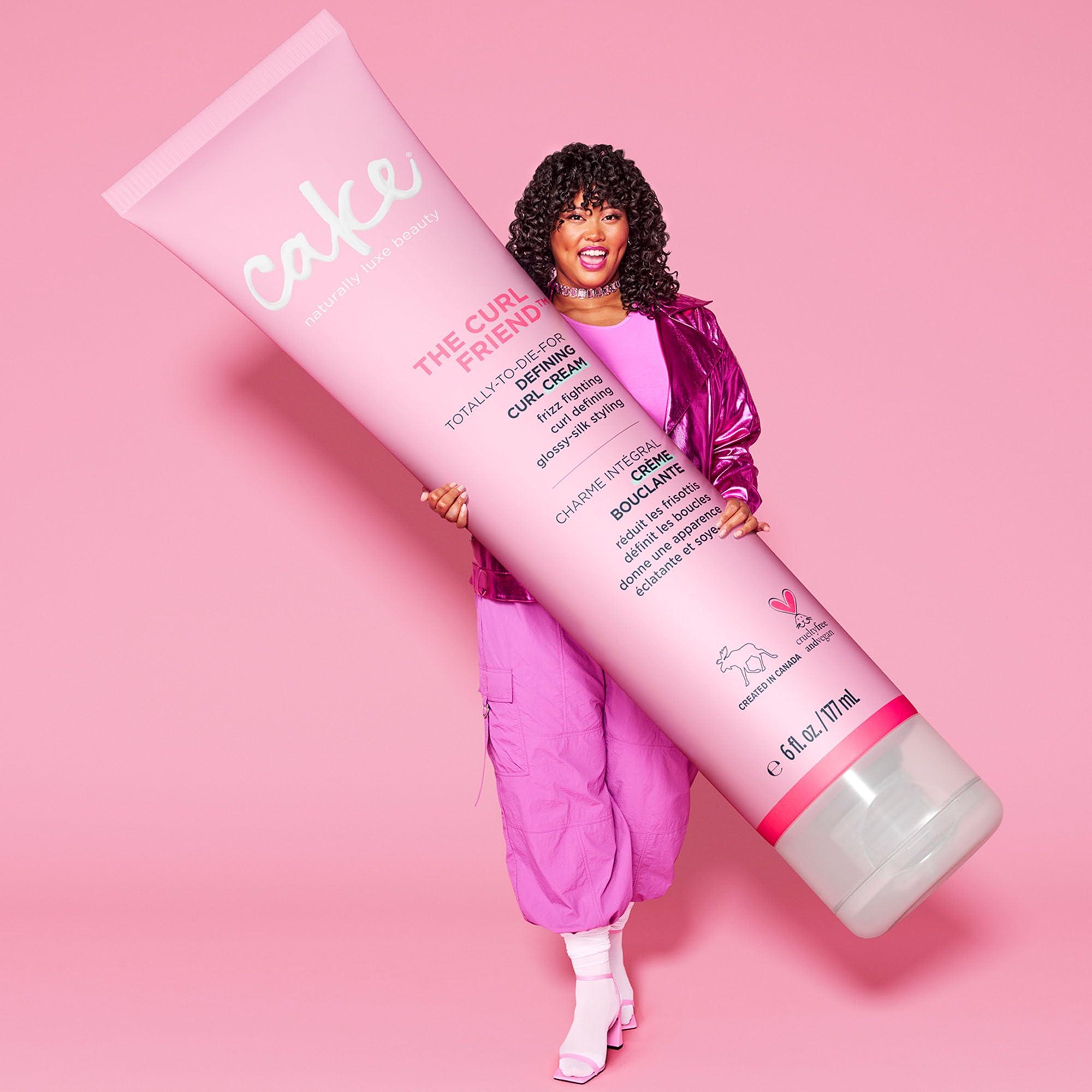 Cake Beauty Cake Beauty Curl Friend Defining Curl Cream - Bounce Curly Hair Styling Product & Anti Frizz Control Heat Protectant for Hair Detangler Cruelty Free & Vegan (Pack of 2)