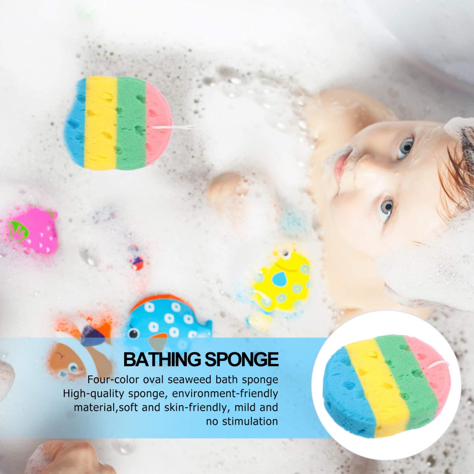 NULYLU NULYLU Soft Seaweed Bath Sponges 4pcs Set Exfoliating Shower Sponges Brush Gentle Body Scrubbers for Daily Use Travel Comfy