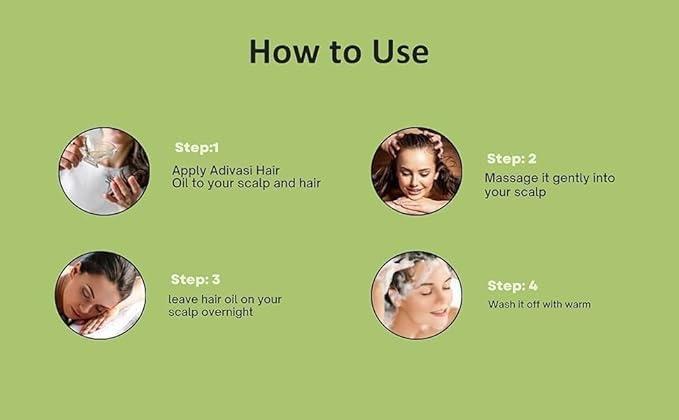 India Adiwasi Neelgiri Herbal Hair Oil with infusion of 108 Types of Herbs for Hair Growth, Anti Hair fall & Anti Dandruff Oil | Suitable for All Hair Types (Pack of 2), Black, Clear