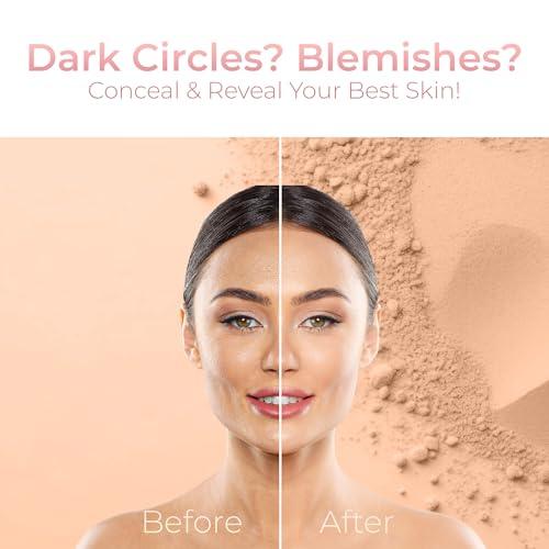 Sweet Face Minerals Medium Shade Concealer Powder for Dark Circles(5gm Sample Size Jar) by SweetFace Minerals, High Coverage Concealer, Under Eye Concealer for Mature Skin, SPF 30 Concealer, Skin Foundation Concealer