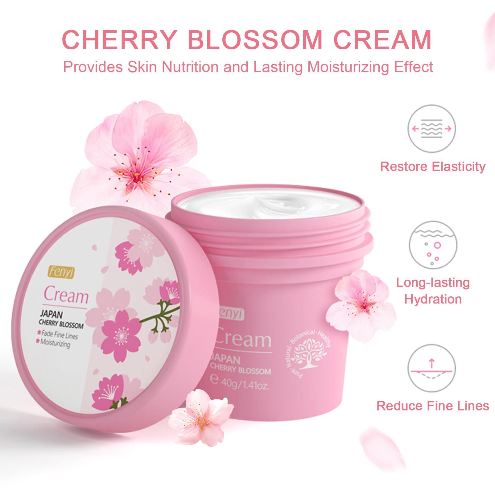ISHERBIN Skin Care Set with Gua Sha Facial Tools, Cherry Blossom Skincare Gifts for Teenage Girls, Anti Aging Skin Care Routine Kit: Cleanser - Serum - Eye Cream - Cream - Mud Mask Facial Kit, Gifts for Mom