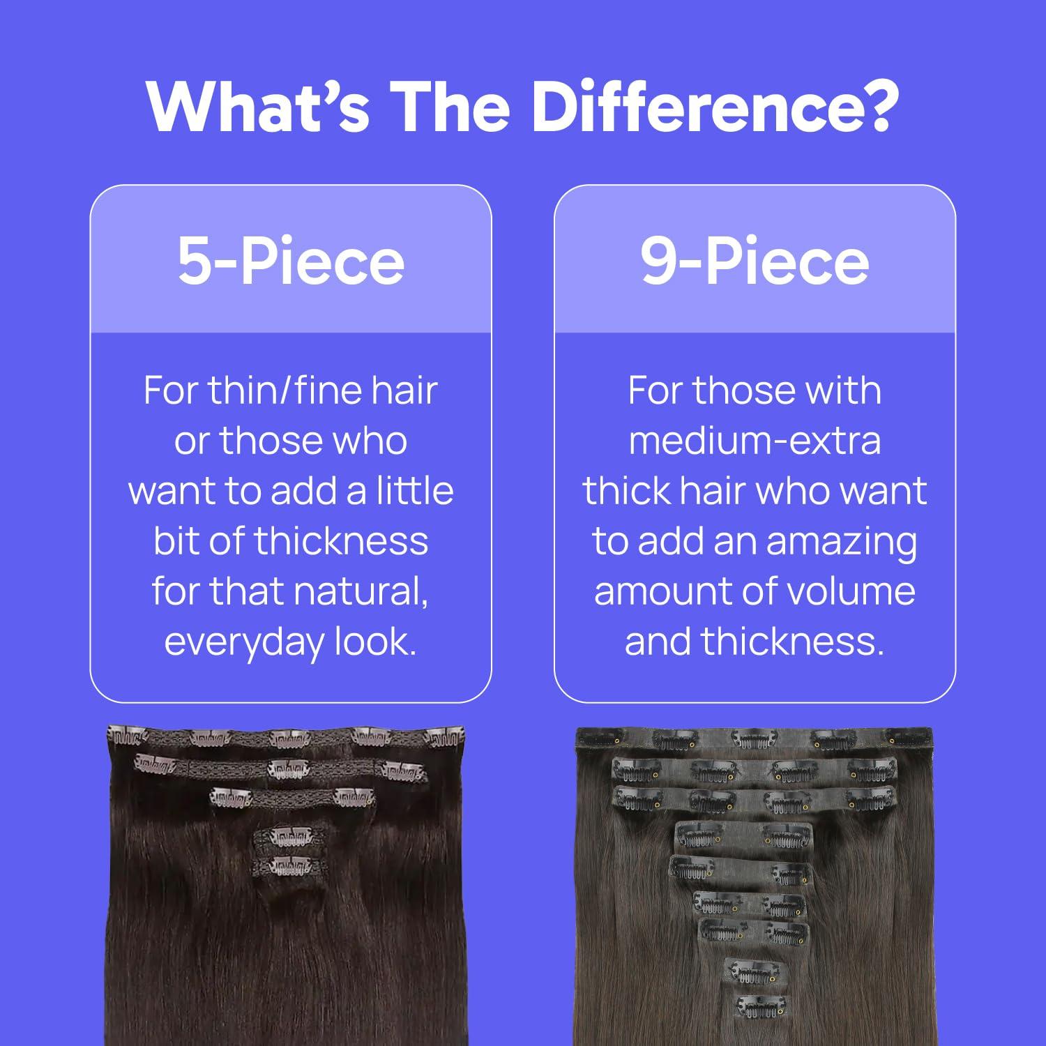 Zala Zala Clip In Hair Extensions - 100% Human Hair - Easy Install & Natural Full Head of Remy Hair Extensions - Gain Volume & Length Instantly - 9 Piece Clip-in Set in Champagne Blonde (230g / 24 inch)