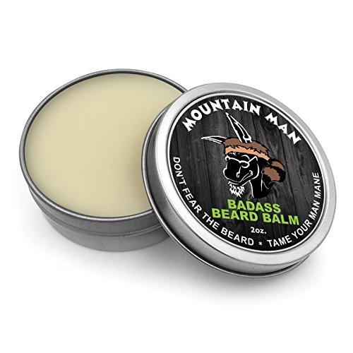 Badass Beard Care Badass Beard Care Beard Balm - Mountain Man Scent, 2 Ounce - All Natural Ingredients, Keeps Beard and Mustache Full, Soft and Healthy, Reduce Itchy and Flaky Skin, Promote Healthy Growth