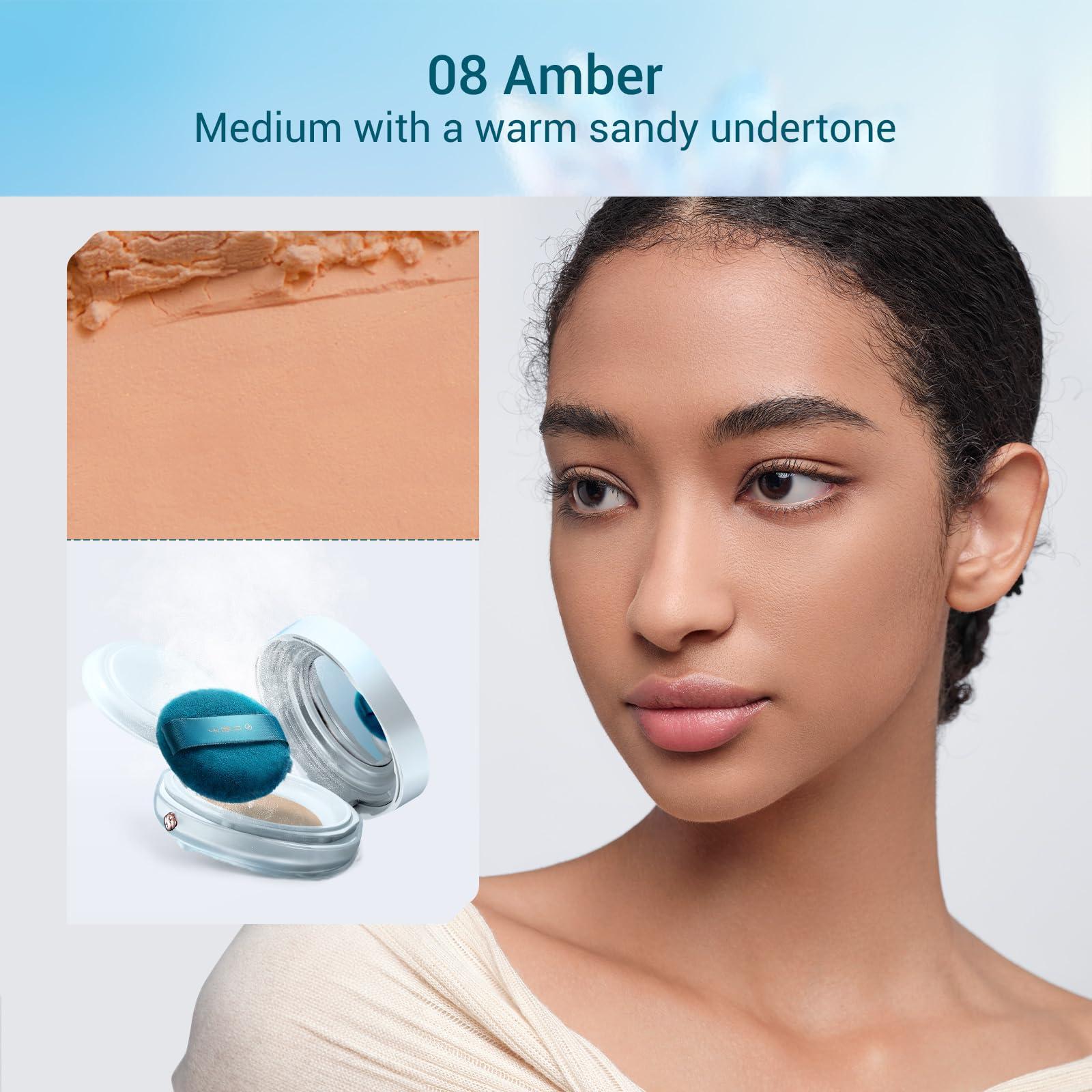 FLORASIS FLORASIS Breathable Loose Setting Powder, Flawless Jade Lightweight Long-Lasting Makeup Powder for Face (08 Amber)