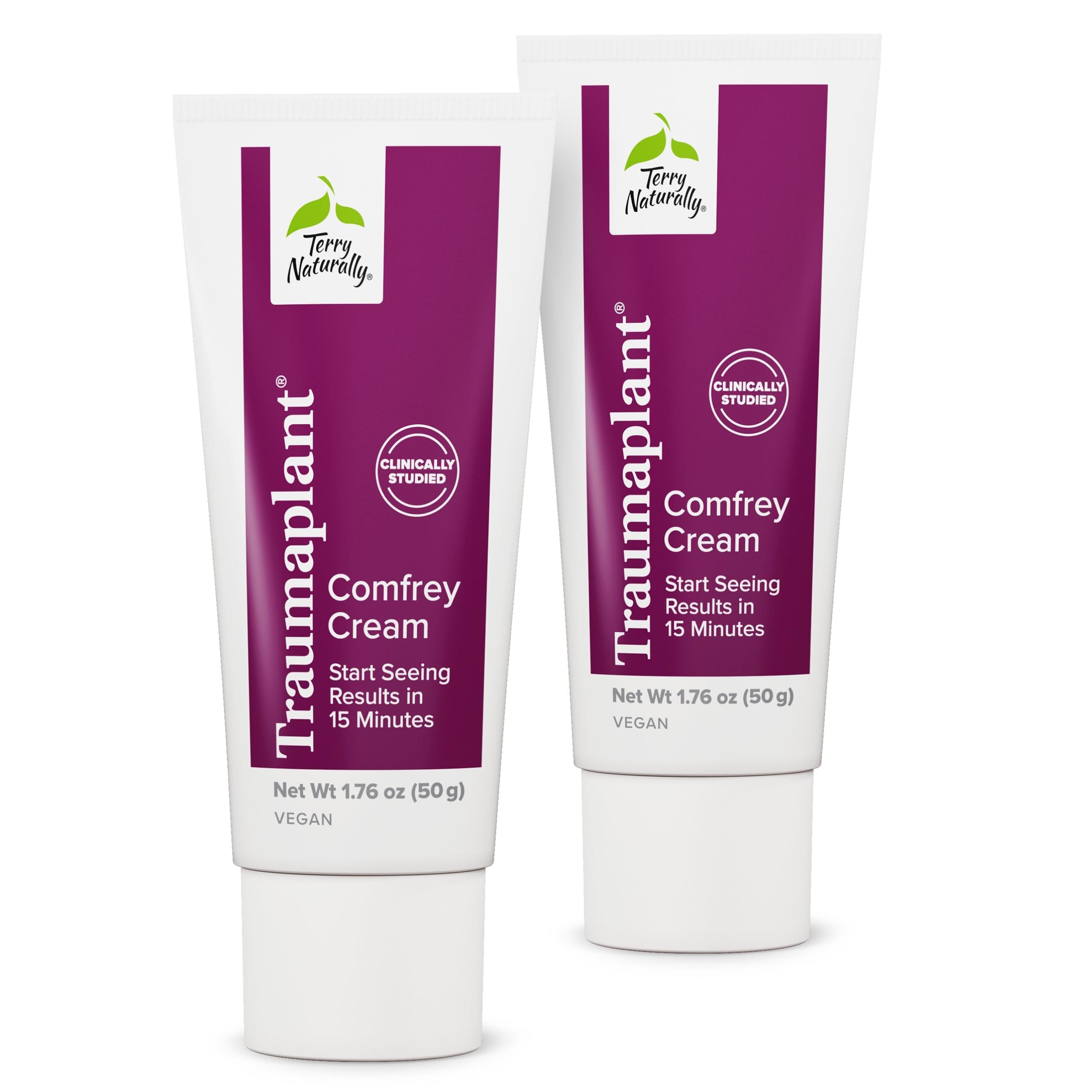 Terry Naturally Terry Naturally Traumaplant Comfrey Cream - Non-Staining Herbal Cream - Clinically Studied and Free of Pyrrolizidine Alkaloids - for External Use Only - 1.76 oz (2 Pack)