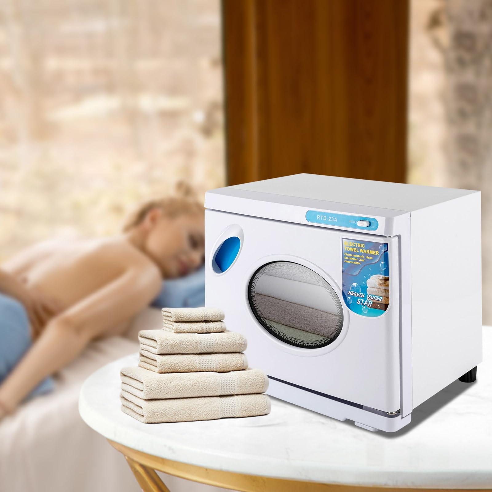 WATEBATH WATEBATH Hot Towel Warmer with clean, Professional 23L Large Capacity Hot Towel Cabinet,Spa Towel Warmers for Facial Massage Salon, Two Stainless Steel Racks
