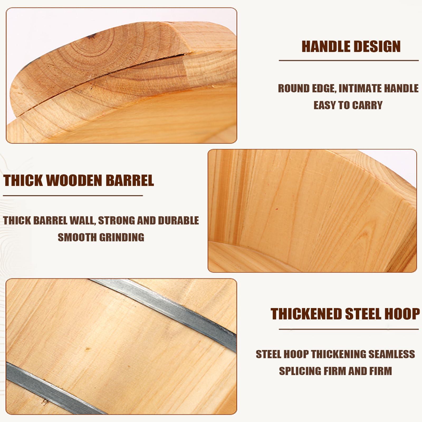 PAILON PAILON Wooden Foot Bath Bucket, Pedicure Bowl Foot Spa Massage Pedicure Barrels, Solid Wood Foot Tub for Soaking Feet, Seamless Splicing (1Pcs)