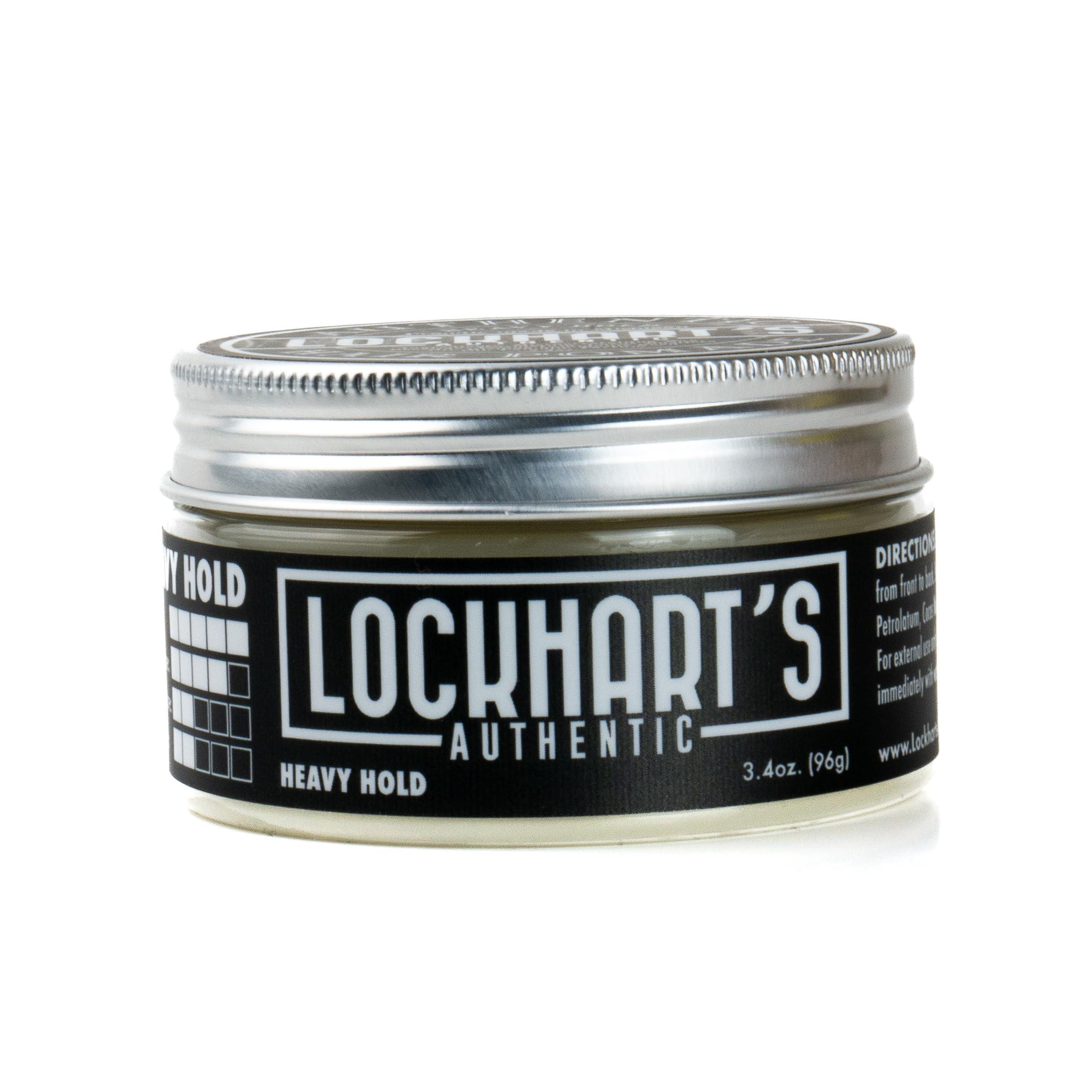 Lockhart's Authentic Grooming Co. LLC Lockharts Heavy Hold - Handcrafted Pomades for Men - World\'s Strongest Oil Based Pomade - Humidity & Sweat Proof - Low Shine, Heaviest Hold - Coco Vanilla Scent, (3.4oz.)