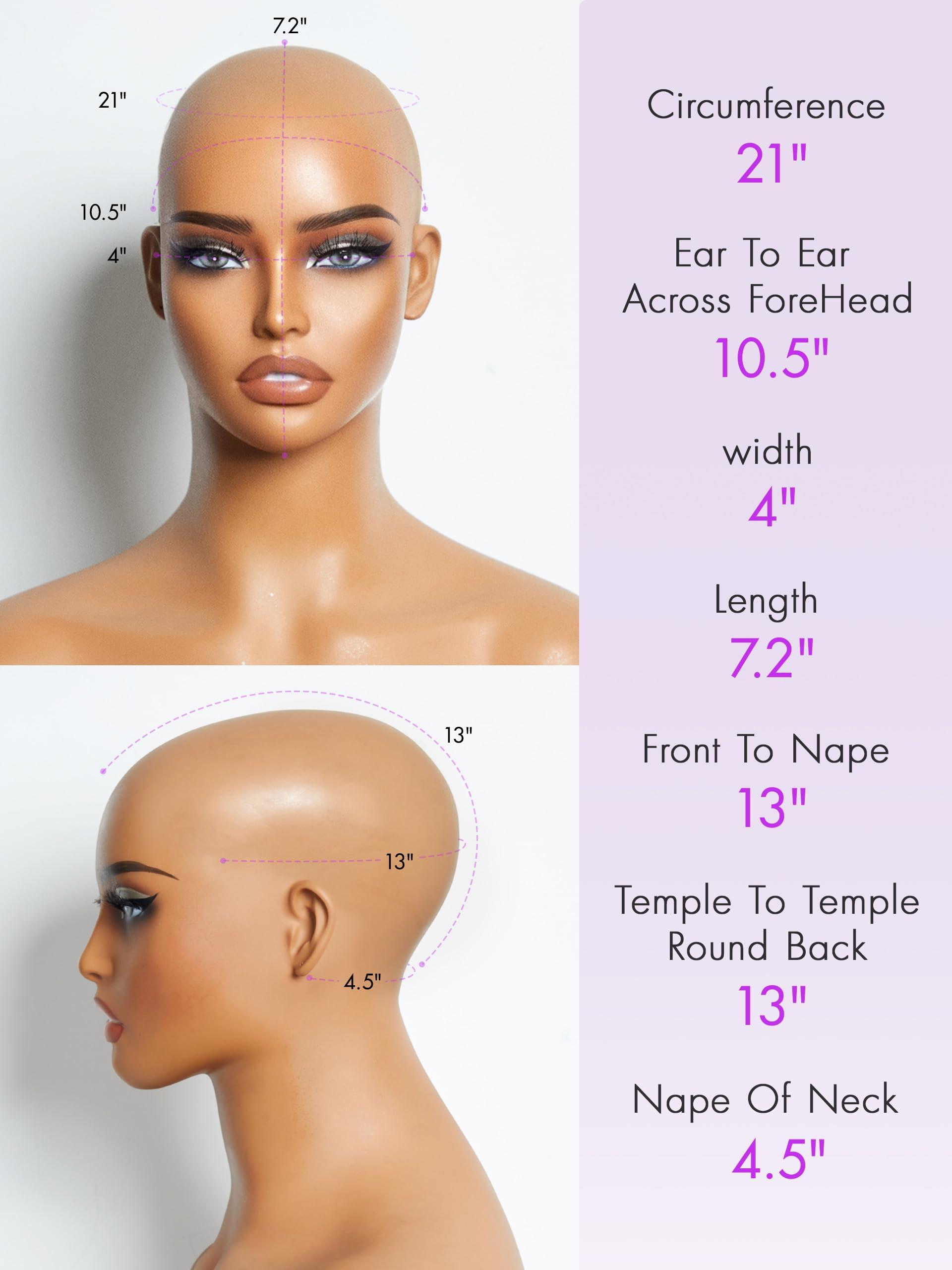 LUVME HAIR LUVME HAIR 10 Inch Yaki Straight Bob Wig with Bangs Human Hair Glueless HD Lace Bob Wig with Brown Highlights, Ready to Go Short Wigs For Women 180 Density (Breathable Cap)