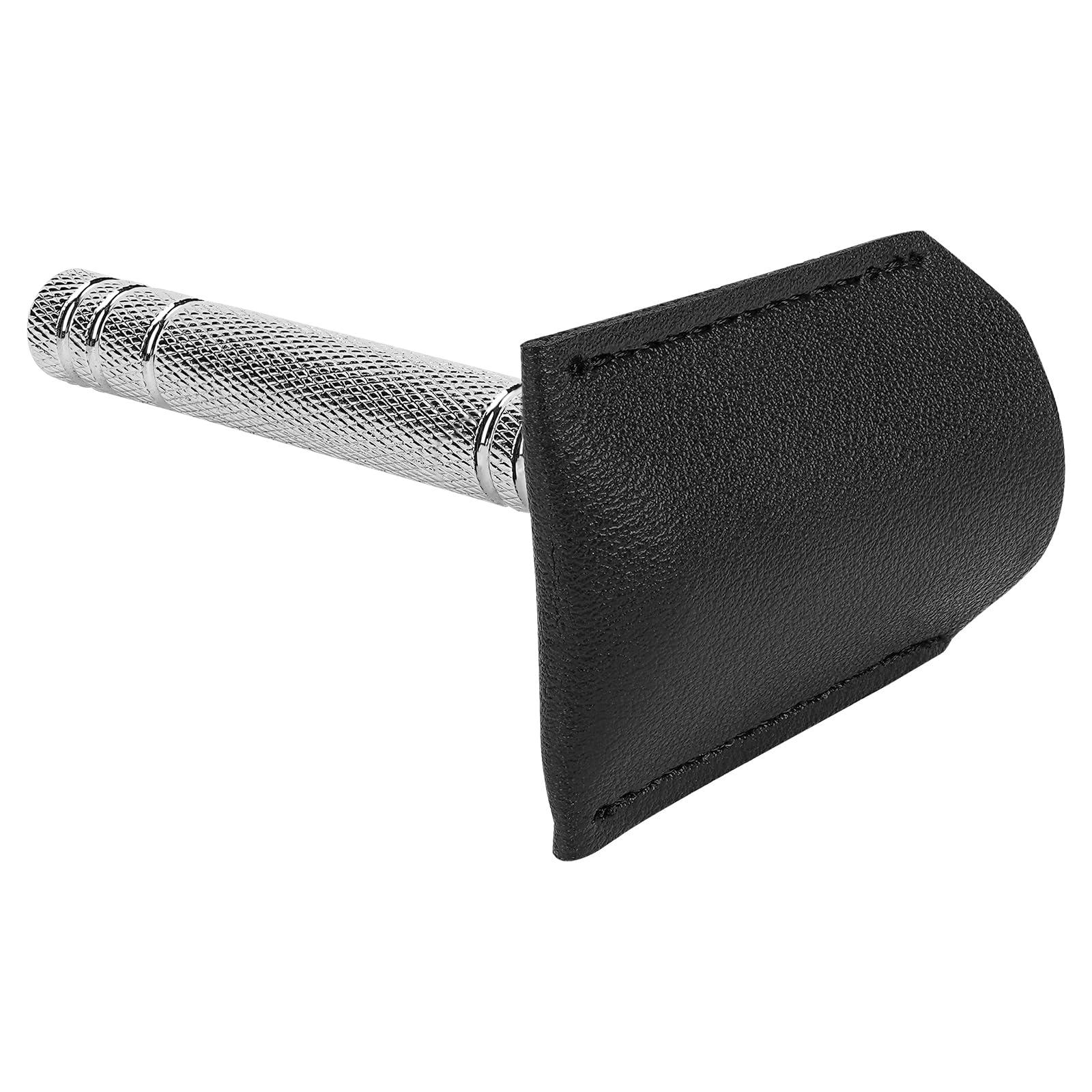 Linkidea Linkidea 4 Pack Safety Razor Head Protector Cover, Shaving Travel Cover Handmade, Double Edge Safe Shaver Travel Accessories (Black)