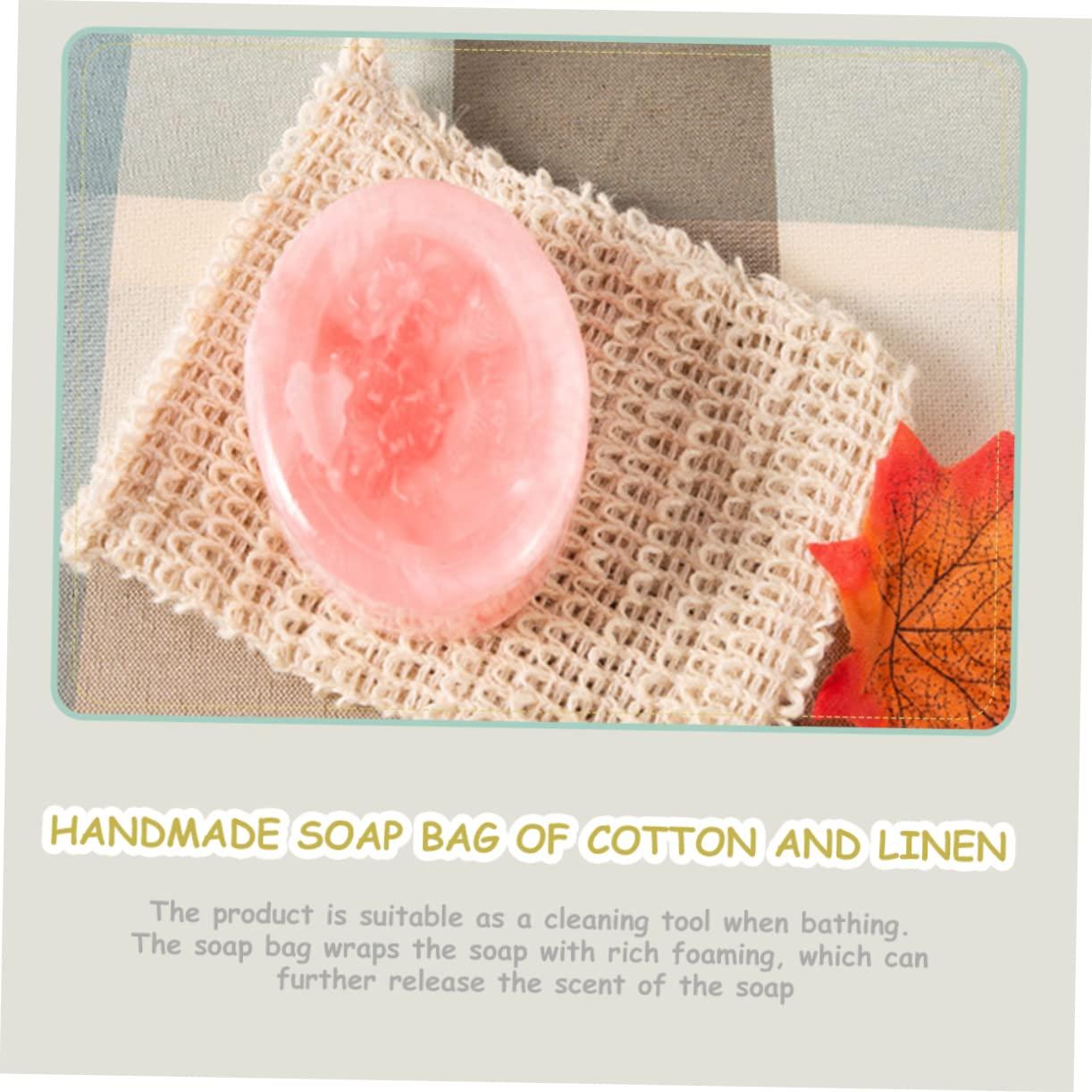 Gogogmee Gogogmee 4pcs Handmade Soap Bag Bar Soap Liquid Soap Travel Soap Dish with Lid Soap Dishes for Bathroom Soap Making Kit Soap Bar Container Cup Foam Soap Face Cleaning Net Cotton Linen White