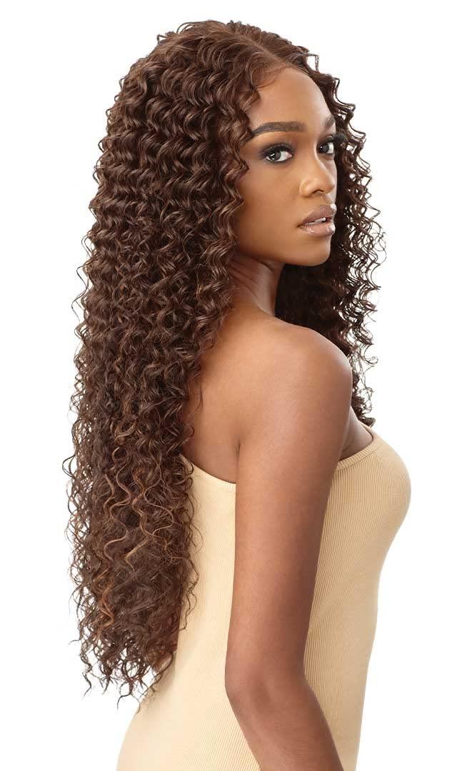 Outre Outre 100% Human Hair Blend HD 360 Edge 13X6 Lace Front Wig KAYREENA (Color:DR4/GDNHNBL)