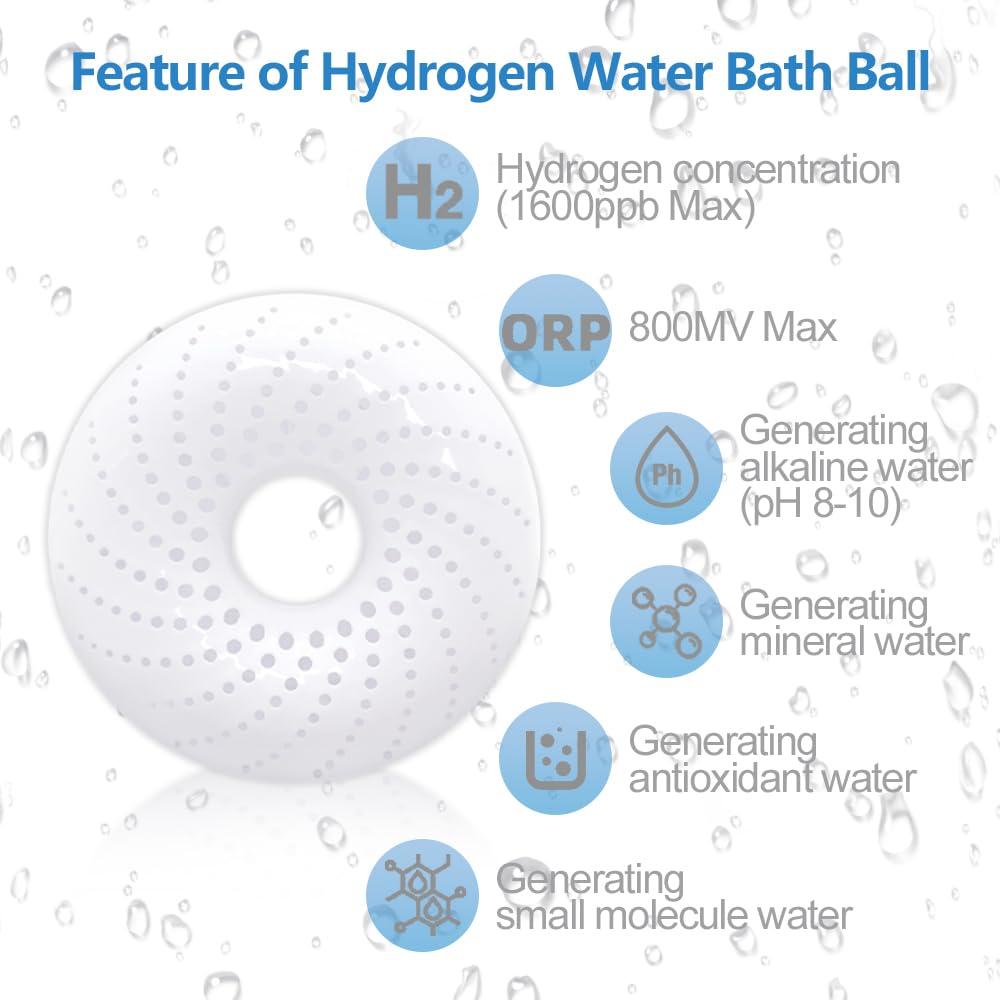 Unosuich Hydrogen Bath Ball Tablets Bombs H2 Rich Water Bathing Soak Kit Bath Salt Molecular Hydrogen Water Bath Generator for Bathtub