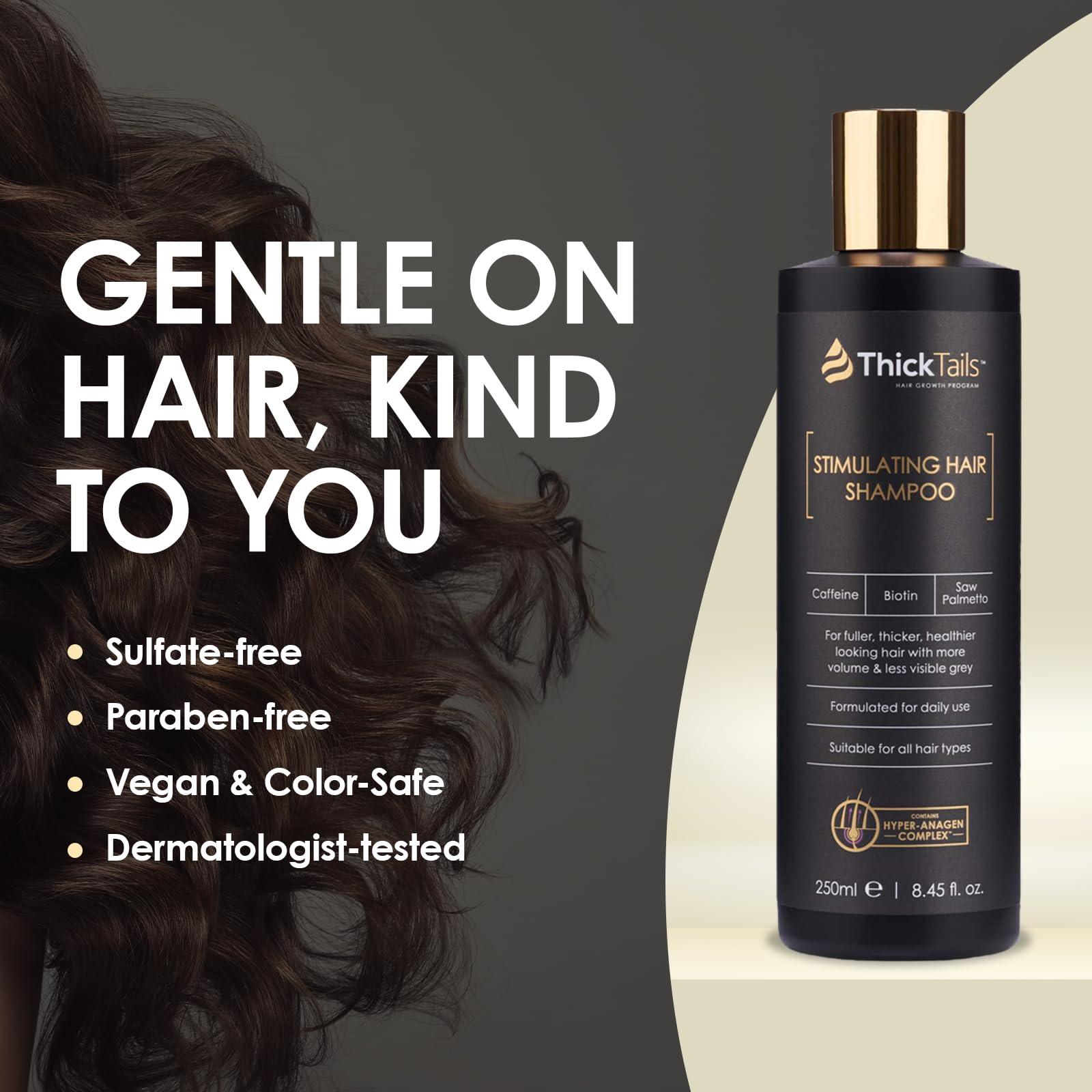 ThickTails ThickTails Stimulating Hair Growth Shampoo for Women | Sulphate-Free Caffeine & Biotin Formula | Encourages Fuller-Looking Hair | Supports Scalp Health | Colour-Safe & Hydrating