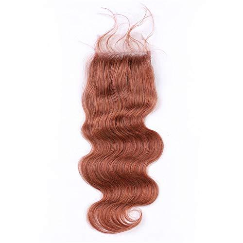Tony beauty hair Tony Beauty Hair Copper Red Hair Bundles and Closure Body Wave Virgin Hair Weaves Dark Auburn Brazilian Human Hair 4 Bundles with Lace Closure 4x4" Pure 33 Reddish Brown (22 24 26 28 with 22)