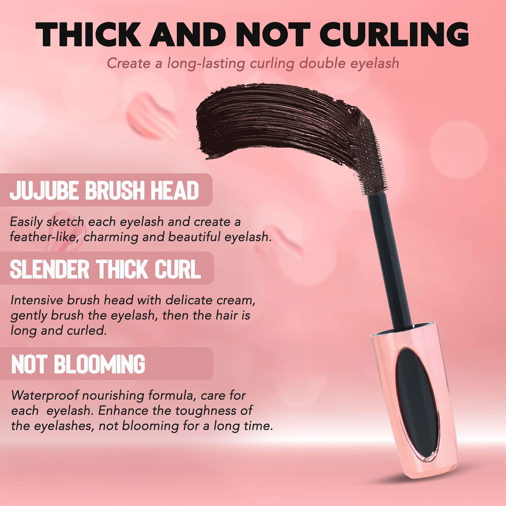 Secret Xpress Control Secret Xpress Control 4D Silk Fiber Lash Mascara, Lengthening and Thick, Volume, Long Lasting, Smudge-Proof, All Day Full, Long, Thick Eyelashes (Brown)