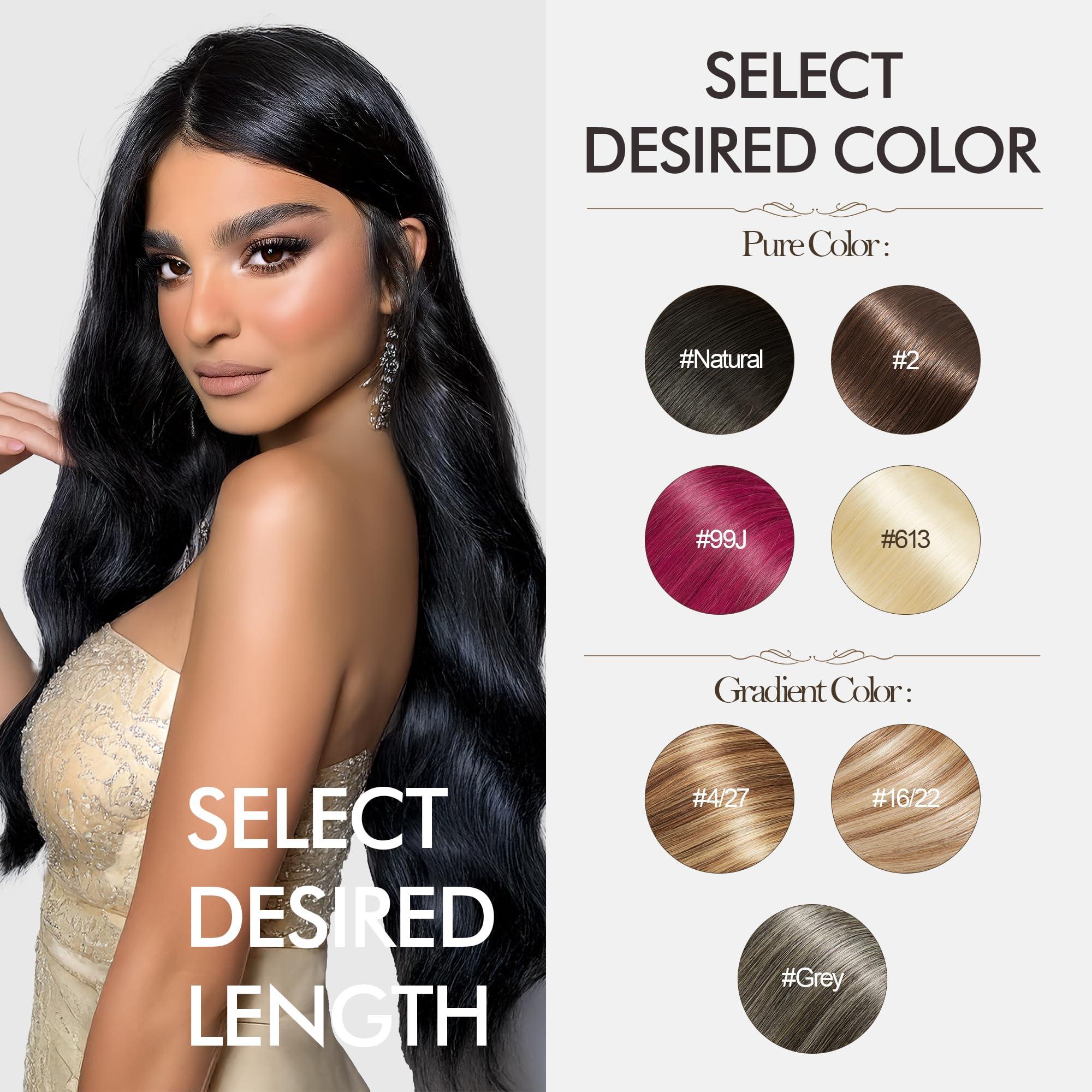 AMYTUD Clip in Hair Extensions Real Human Hair Remy Human Hair Extensions Clip in for Women Natural Human Hair Black 22inch 125g 9Pcs Straight Seamless Clip in Hair Extensions Human Hair