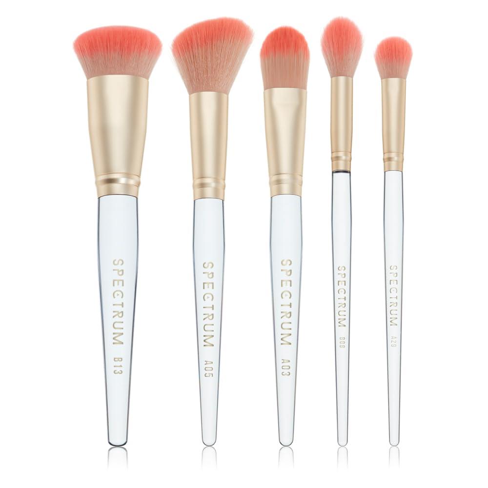 Spectrum Collections Spectrum Collections The Seashell Motel Make Up Brushes, Spectrum Makeup Brushes Set Including Face Brushes and Eye Brushes with Soft Synthetic Bristles, 5 Piece Makeup Brush Set