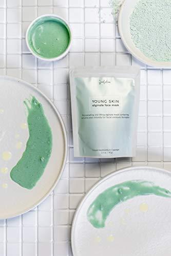 SmoRodina Cosmetics SmoRodina Young Skin Alginate Face Mask with Spirulina and Chlorella, 3 Treatments, Natural Collagen Booster, Tightens, Rejuvenates and Lifts Skin, Wrinkle Treatment and Facial Contour Correction