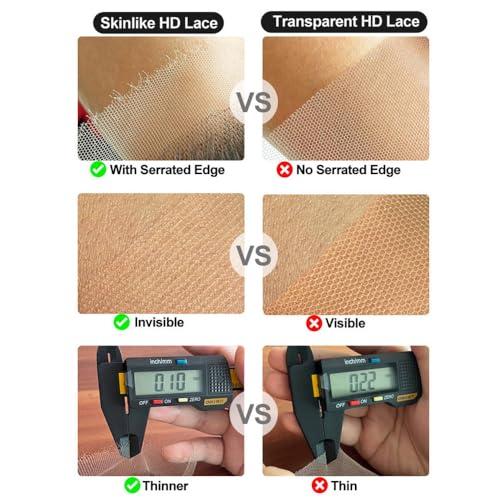 Elva Hair Elva Hair 13x4 SKINLIKE Real HD Lace Closure Wigs 180% Density Lace Front Wig 0.10mm Ultra-thin Swiss Lace Frontal Pre-plucked Bleached Knots With Baby Hair Curly Human Hair Wigs